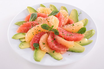 citrus salad with orange,grapefruit and avocado
