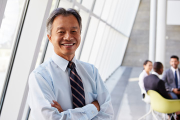 Fototapeta premium Portrait Of Asian Businessman In Modern Office