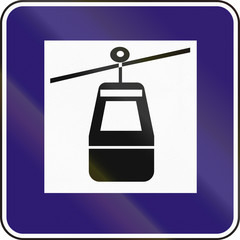 Road sign used in Slovakia - Cable car