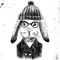 Türaufkleber illustration of dressed up bunny girl  © Marina Gorskaya