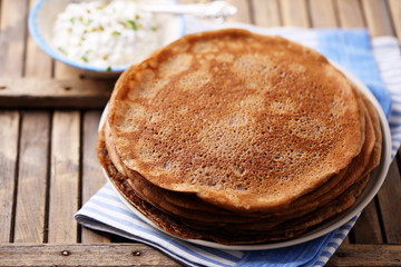 Pancakes with chicken liver