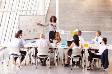 African American Businesswoman Leads Boardroom Meeting