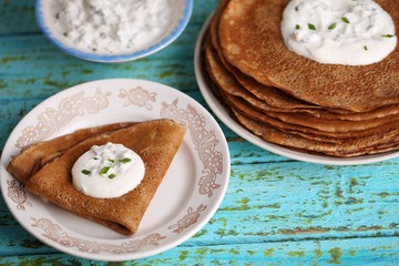 Pancakes with sauce 
