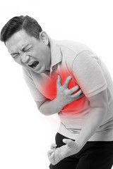 sick man suffering from heart attack