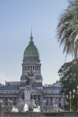 Distant View of Congress Palace in Buenos Aires Argentina