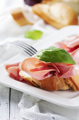 Italian antipasto with mortadella of bologna