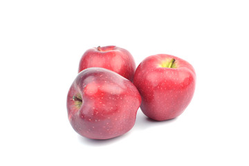 Fototapeta na wymiar Red ripe apples on white background.