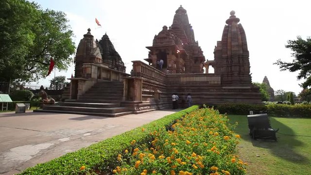 Fast motion shot of a temple, Khajuraho Temples, Khajuraho, Chhatarpur District, Madhya Pradesh, India