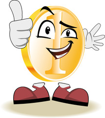 Live coin with poster