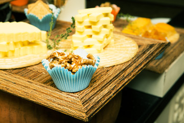 Buffet line in the hotel restaurant