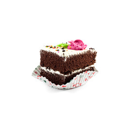 slice chocolate cake
