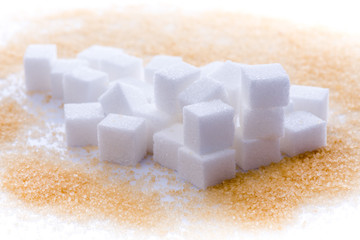 White sugar cubes