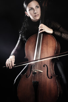 Woman playing cello player Cellist 