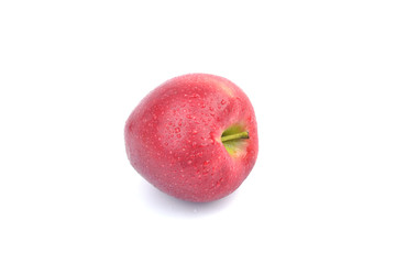 Red ripe apples on white background.