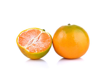 tangerine on white background