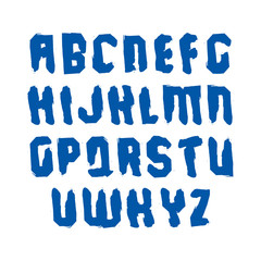 Handwritten uppercase letters, vector doodle brush typescript