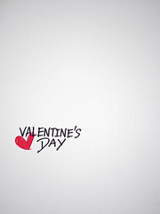 Valentine text on white paper
