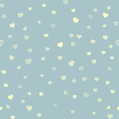 Simple seamless vector hand drawn pattern with hearts