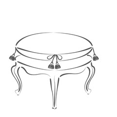 Sketched stool banquette