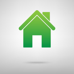 Fototapeta premium Home symbol. Green icon