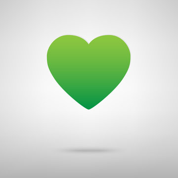 Heart symbol. Green icony backgroud