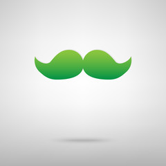 Moustache symbol. Green icon