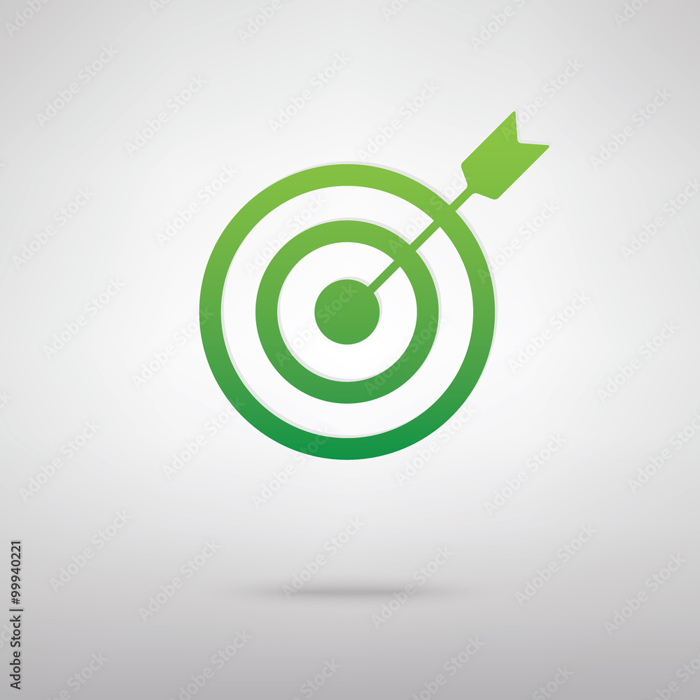 Poster target with dart.
