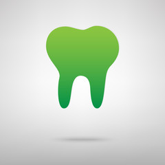Tooth sign. Green icon