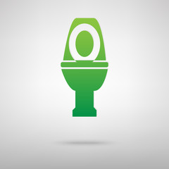 Toilet sign. Green icon