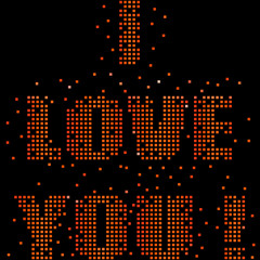 I love you. Beautiful vector mosaic for Valentine's Day