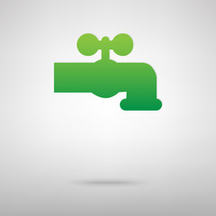 The water faucet sign. Green icon