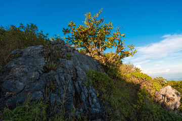 Beautiful sunset in mountains
