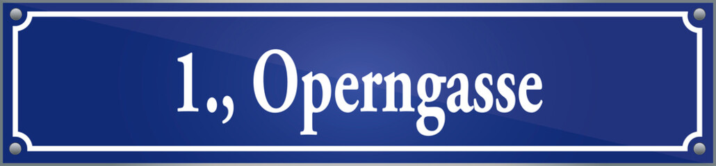 Straßenschild Operngasse im ersten Wiener Gemeindebezirk in Wien Österreich