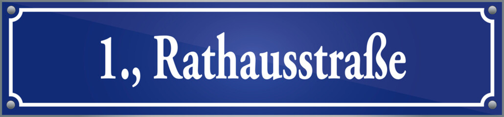 Straßenschild Rathausstraße im ersten Wiener Gemeindebezirk in Wien Österreich