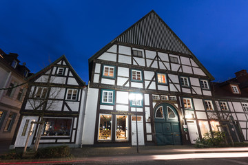 historic buildings lippstadt germany in the evening