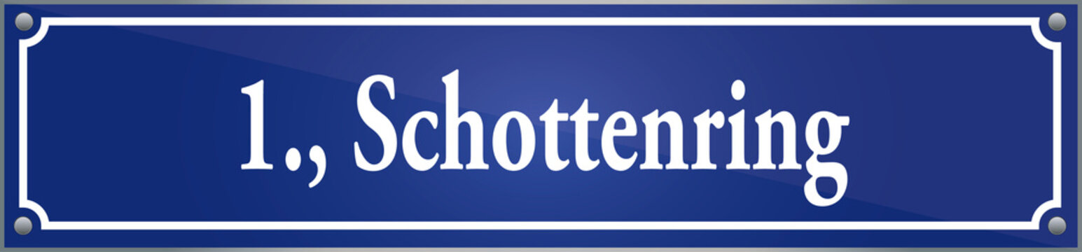 Stra&szlig;enschild Schottenring im ersten Wiener Gemeindebezirk in Wien &Ouml;sterreich