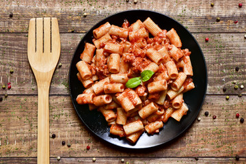 penne rigate with bolognese sauce