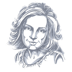 Graphic vector hand-drawn illustration of white skin attractive