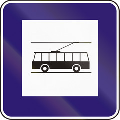 Road sign used in Slovakia - Trolleybus stop