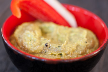 Avocado dip with hemp seeds