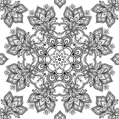 Lace vector design. Ornamental lace pattern, circle background with many details.