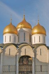 Fototapeta na wymiar Dormition church in Moscow Kremlin. UNESCO World Heritage Site.