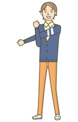 男子学生　男性