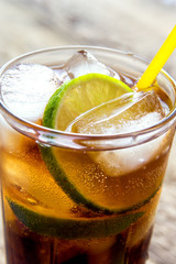 Rum and cola Cuba Libre drink