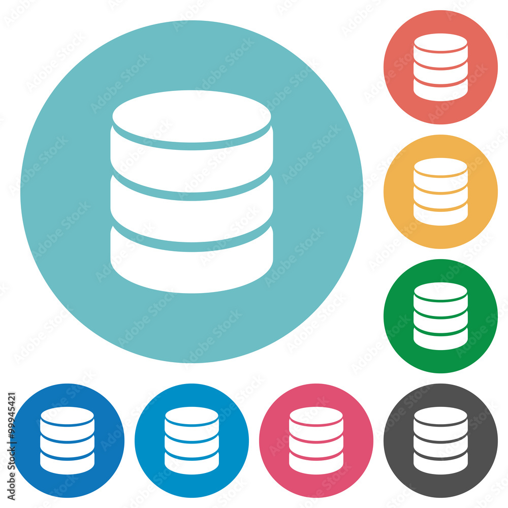 Poster flat database icons