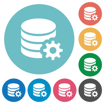 Flat database configuration icons