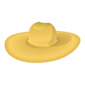 Straw Hat Cartoon Icon