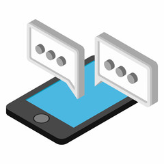 Mobile chatting isometric 3d icon