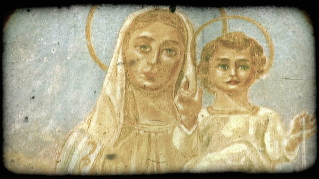 Italian Mural 2. Vintage stylized video clip.