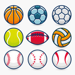 Satz von Sport Balls.Vector Illustration.